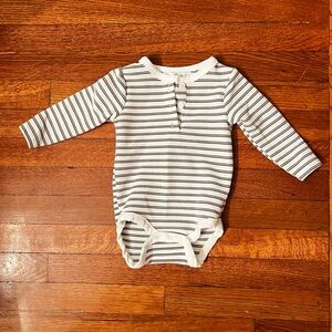 Rachel Zoe Black and White Striped Baby Bodysuit